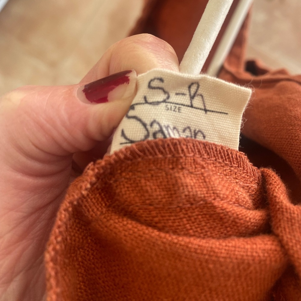 Elizabeth Suzann Rust Orange Sleeveless Linen Jumpsuit - Picture 5 of 6